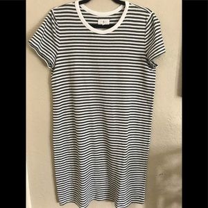 Lou and Grey olive and white striped dress
